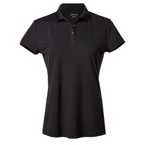 BCG Women’s M Tennis Solid Short Sleeve Polo Shirt Black